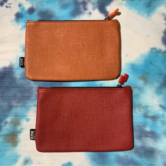 Tetris Ipsy Pouches Bundle of Two Makeup Bags w/ Zippers Orange & Red 👾🎮🧩🕹️ - Picture 7 of 11